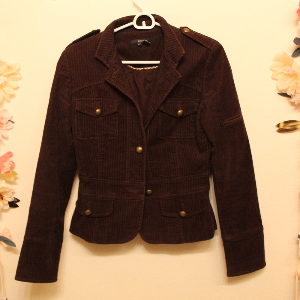 Zara Basic Brown Suede Blazer/Jacket